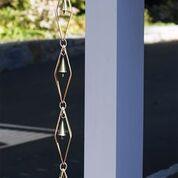 Diamond Pure Copper 8.5 ft. Rain Chain with Bells - Image 7