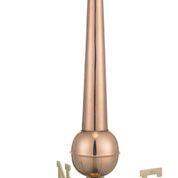 43" Gawain Pure Copper Rooftop Finial with Directionals and Steel Roof Mount - Image 3