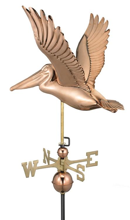 Two Story Home Size Pelican Pure Copper Handcrafted Weathervane -46