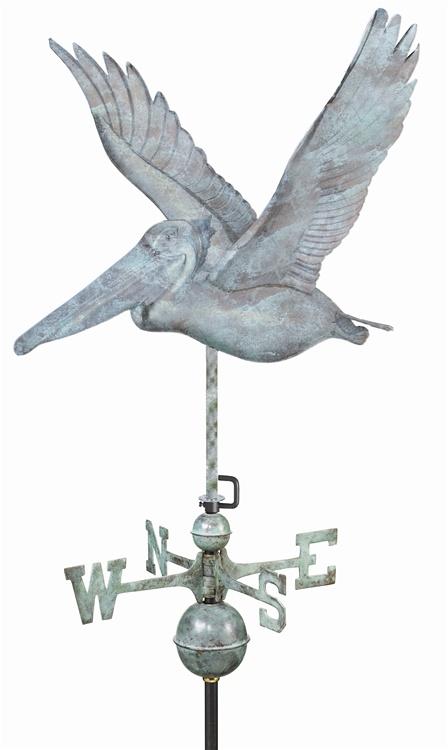 Two Story Home Size Pelican Pure Copper Handcrafted Weathervane -45
