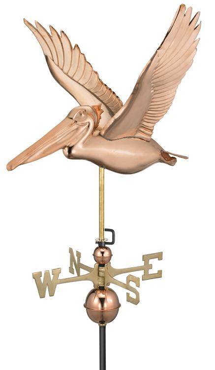 Two Story Home Size Pelican Pure Copper Handcrafted Weathervane -44