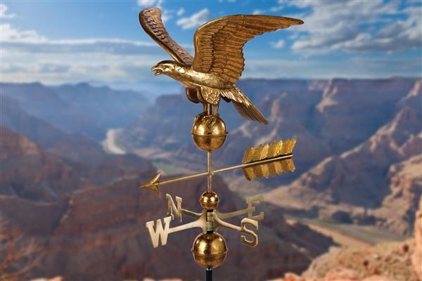 Smithsonian Eagle Weathervane with Golden Leaf Finish-4630