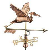 Blue Heron with Arrow Cottage Weathervane - Pure Copper w/ Roof Mount - Image 3