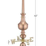 44" Victoria Pure Copper Rooftop Finial with Directionals and Steel Roof Mount - Image 4