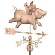 Flying Pig with Arrow Pure Copper Weathervane - Image 4