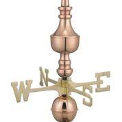 31" Victoria Pure Copper Rooftop Finial with Directionals and Steel Roof Mount - Image 3