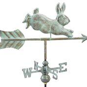 Rabbit Garden Weathervane - Blue Verde Copper w/ Garden Pole - Image 5