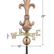 29" Gawain Pure Copper Rooftop Finial with Directionals and Steel Roof Mount - Image 4