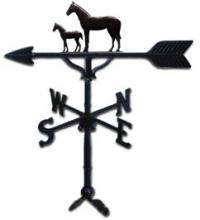 Old Barn Rustic Co. 32" Mare and Colt Steel Weather Vane-0