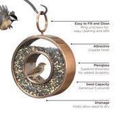Circle Fly-Thru Bird Feeder - Copper Finish - Image 8