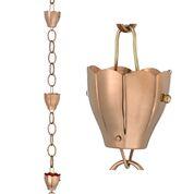 6 Cup Crocus Pure Copper 8.5 ft. Rain Chain - Image 6