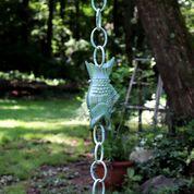Fish Pure Blue Verde Copper 8.5 ft. Rain Chain - Image 7