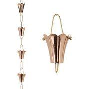 Fluted Flower Pure Copper 8.5 ft. Rain Chain - Image 3