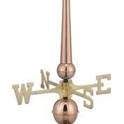 31" Gawain Pure Copper Rooftop Finial with Directionals and Steel Roof Mount - Image 3