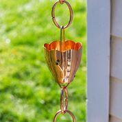 6 Cup Crocus Pure Copper 8.5 ft. Rain Chain - Image 7
