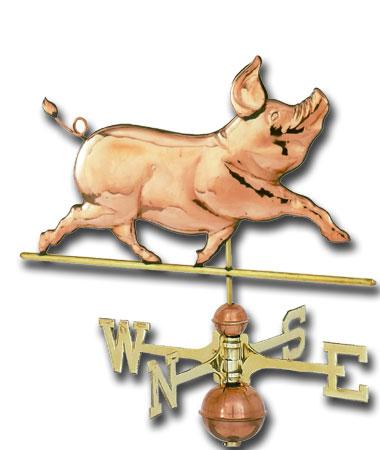 Whimsical Pig Copper Weathervane-0