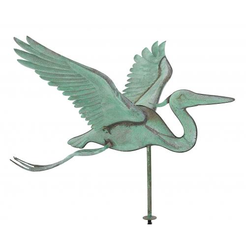 Ornate Copper Heron Rooftop Weathervane-3906