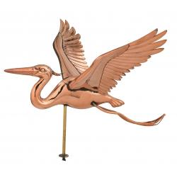 Ornate Copper Heron Rooftop Weathervane-0